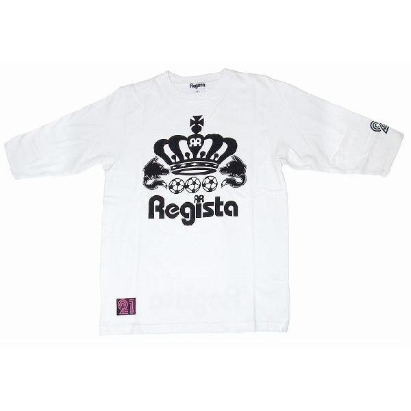 Regista　crown(王冠)　5分丈Tシャツ(ホワイト×ブラック) | 