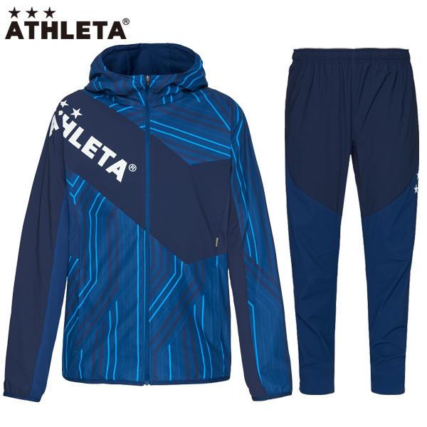 アスレタ ストレッチトレーニングジャケット パンツ 大人用 サッカー フットサル トレーニングウェア 上下セット  ATHLETA 04146-04147 NVY/NVY｜footballpark