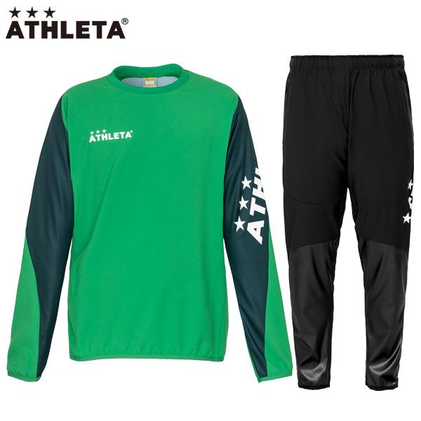 アスレタ ピステシャツ パンツ 上下セット 大人用 サッカー フットサル トレーニングウェア ジャージ  ATHLETA 18012-18013 KGR/BLK｜footballpark