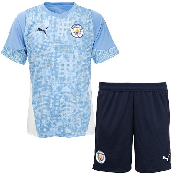 PUMA（プーマ） 25-26 MCFC マンチェスターシティ トレーニングシャツ&ショーツ 大人用 サッカー プラクティス上下セット ...