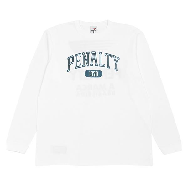 PENALTY 長袖シャツ ホワイト ネイビー Lサイズ PENALTY（ペナルティ） ヘリテージロゴシャツ 大人用 サッカー