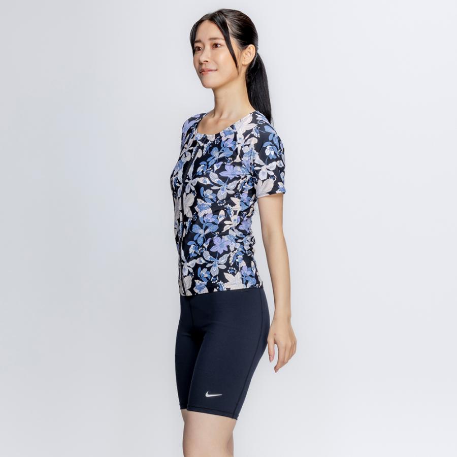 【NIKE SWIM公式】ナイキ SS26 半袖ジップ付きプリントセパレーツ（フラワー） 2993160 水泳 レディース水着 スイミング 女性 ブランド 体型カバー フットマーク_4