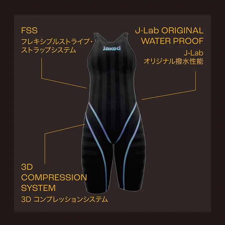 【Jaked】J-KOMP OPEN BACK 820115 レッグスーツ ワンピース オールインワン FINA フットマーク レディース ガールズ 競泳 水着 公式大会 マスターズ レースの画像