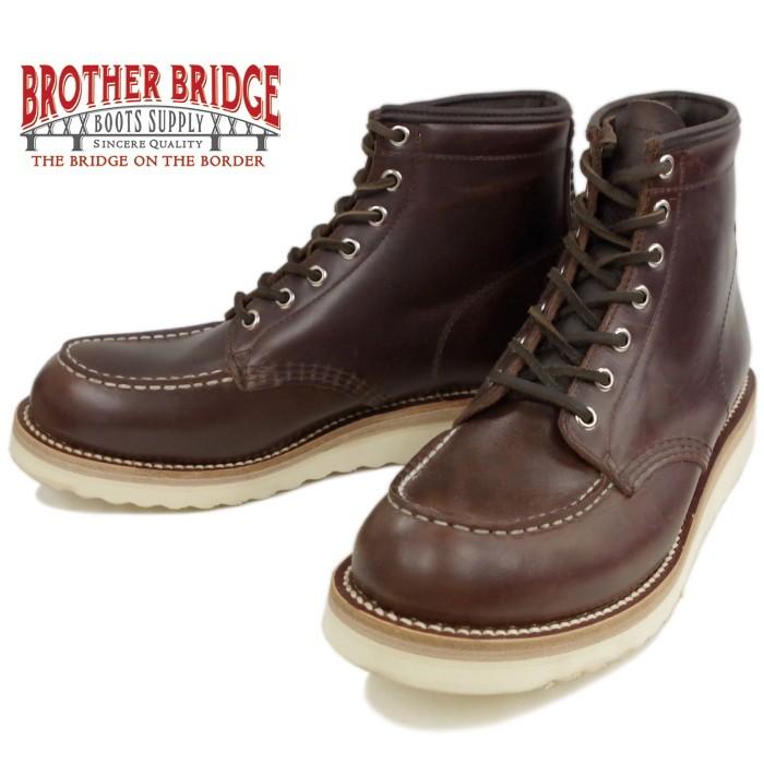 美品 モカシン　ブーツ　レザー　サイズ9 3ホール　ブラウン　シボ加工 BROTHER BRIDGE ○○【SALE】 ブラザーブリッジ RIOGRANDE BBB-A002