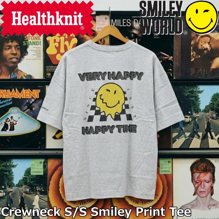 ヘルスニット スマイリーワールド クルーネック 半袖Tシャツ