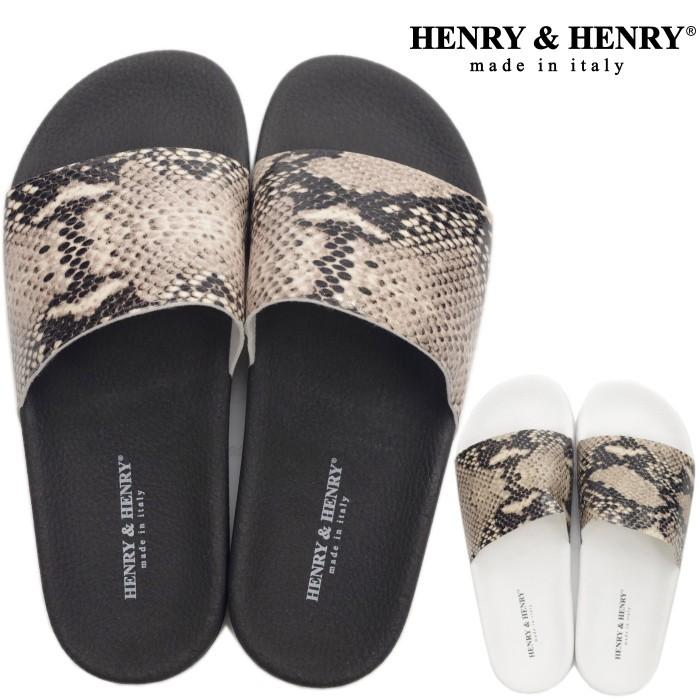 ヘンリーヘンリー サンダル HENRY＆HENRY 180 PITONE パイソン シャワーサンダル メンズ レディース コンフォートサンダル 蛇柄 ヘビ柄 イタリア製｜footmonkey