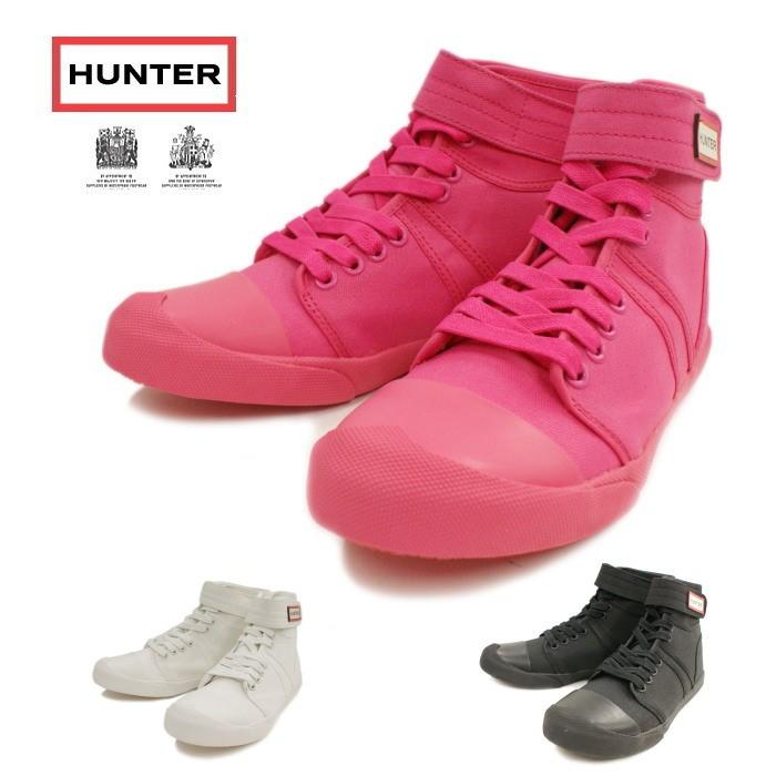 ハンター レインスニーカー レディース 正規品 HUNTER CANVAS HI TOP｜footmonkey