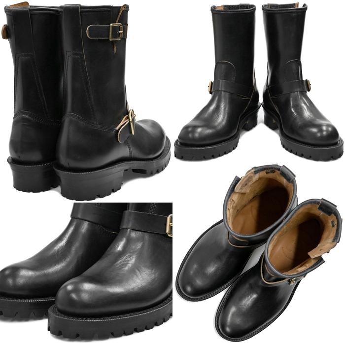 Locking Shoes by FootMonkey ロッキングシューズ フットモンキー TIME SHOE FACTORY JTS-002 ブラック ENGINEER BOOTS エンジニアブーツ 茶芯 ワークブーツの画像