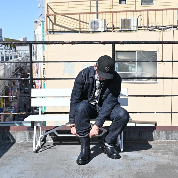 Locking Shoes by FootMonkey ロッキングシューズ フットモンキー TIME SHOE FACTORY JTS-002 ブラック ENGINEER BOOTS エンジニアブーツ 茶芯 ワークブーツの画像