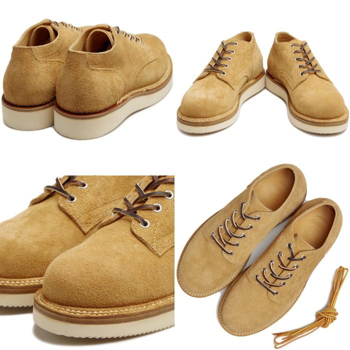 Locking Shoes by FootMonkey ロッキングシューズ フットモンキー PLAIN TOE OXFORD TS-003 ベージュスエード レースアップ ワークブーツ 本革 メンズの画像