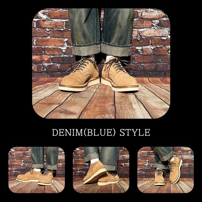 Locking Shoes by FootMonkey ロッキングシューズ フットモンキー PLAIN TOE OXFORD TS-003 ベージュスエード レースアップ ワークブーツ 本革 メンズの画像
