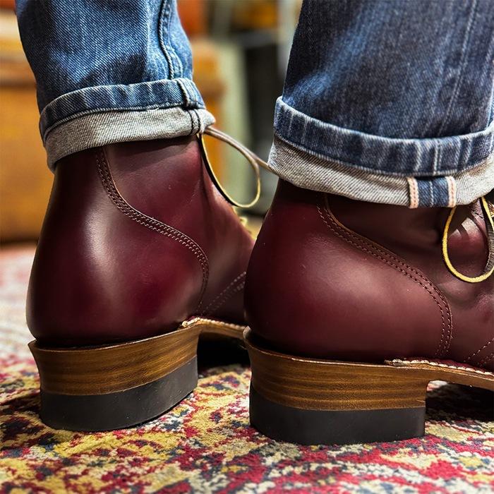 Locking Shoes by FootMonkey ロッキングシューズ フットモンキー CAP TOE LACE UP BOOTS TS-013 ワイン キャップトゥレースアップブーツ ワークブーツの画像