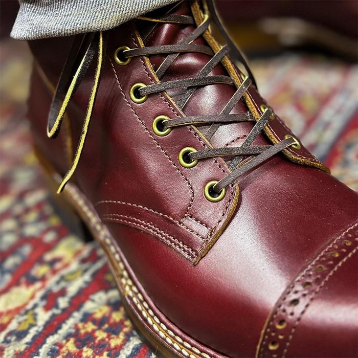 Locking Shoes by FootMonkey ロッキングシューズ フットモンキー CAP TOE LACE UP BOOTS TS-013 ワイン キャップトゥレースアップブーツ ワークブーツの画像