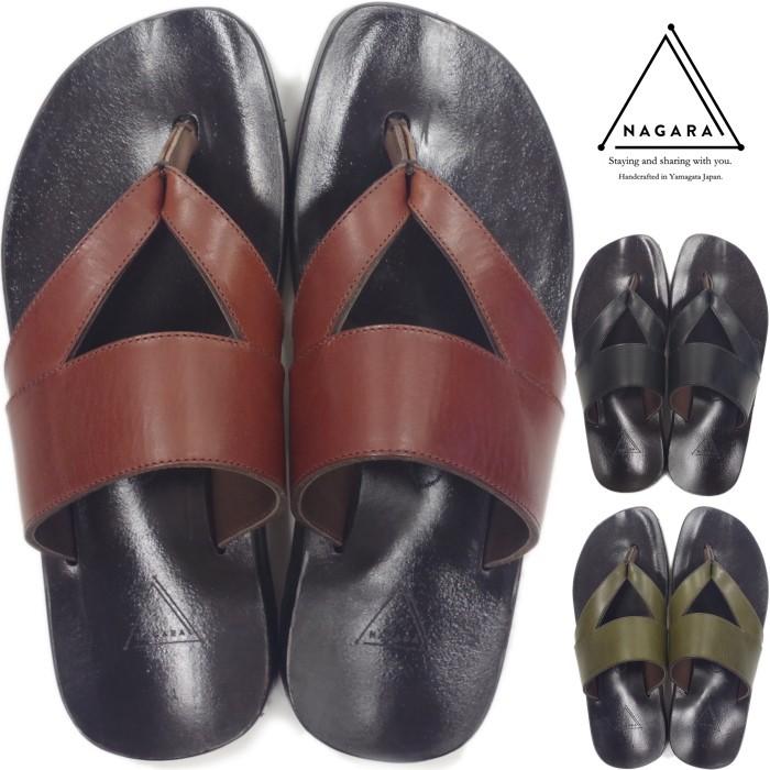○○ナガラ NAGARA ngr-101 COVER STRAP LEATHER SANDLES サンダル