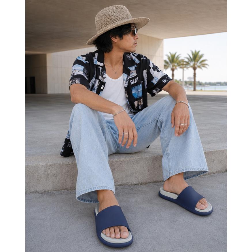  SLIPPER レザー スエード　ビーチサンダル ネイビー　10 ネイティブシューズ スペンサー native shoes SPENCER LX WANDERFOAM