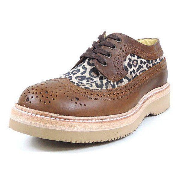 ピストレロ ブーツ PISTOLERO オックスフォード ウィングチップ OXFORD WING TIP 114-98 ブラウン/レオパード メキシコ製 メンズ｜footmonkey