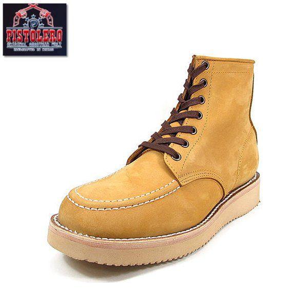 ピストレロ ブーツ タン PISTOLERO モックトゥ レースアップブーツ 6"MOC LACE UP BOOT 110-05 イエロー メキシコ製 送料無料 メンズ Men's｜footmonkey