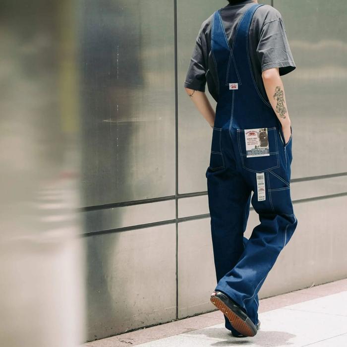 ラウンドハウス クラシック ブルー デニム ビブ オーバーオールズ