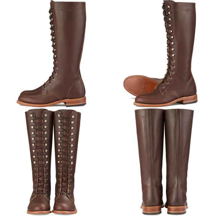 レッドウィング ブーツ レディース 本革 RED WING 3386 ［Mahogany "Oro-Iginal"］ GLORIA グロリア レースアップブーツ モックトゥ マホガニー オロイジナルの画像