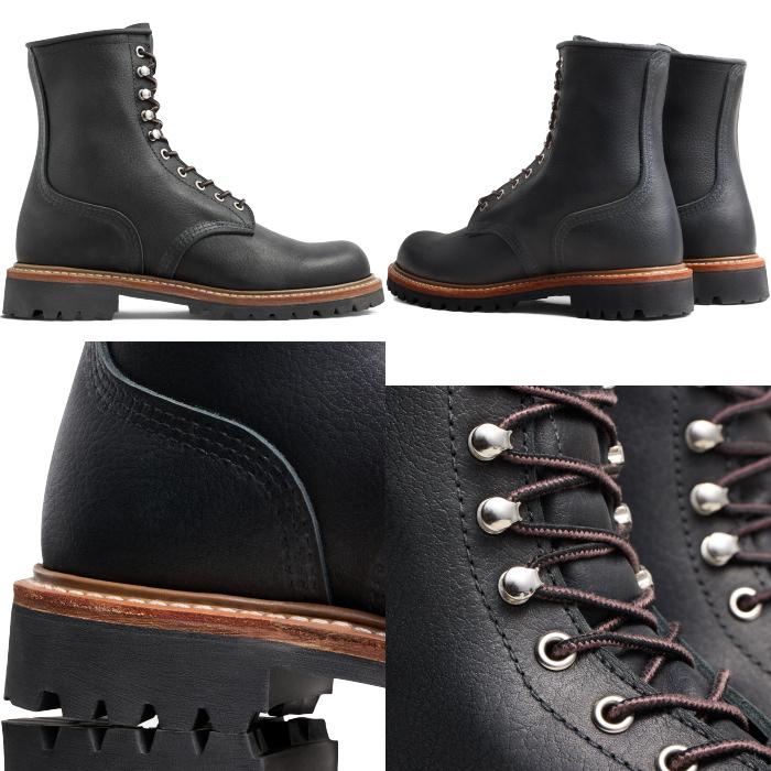 REDWING　ロガーブーツ　／　ブラック ⭐️美品⭐️ REDWING ロガーブーツ 茶芯 レースアップ ブラック