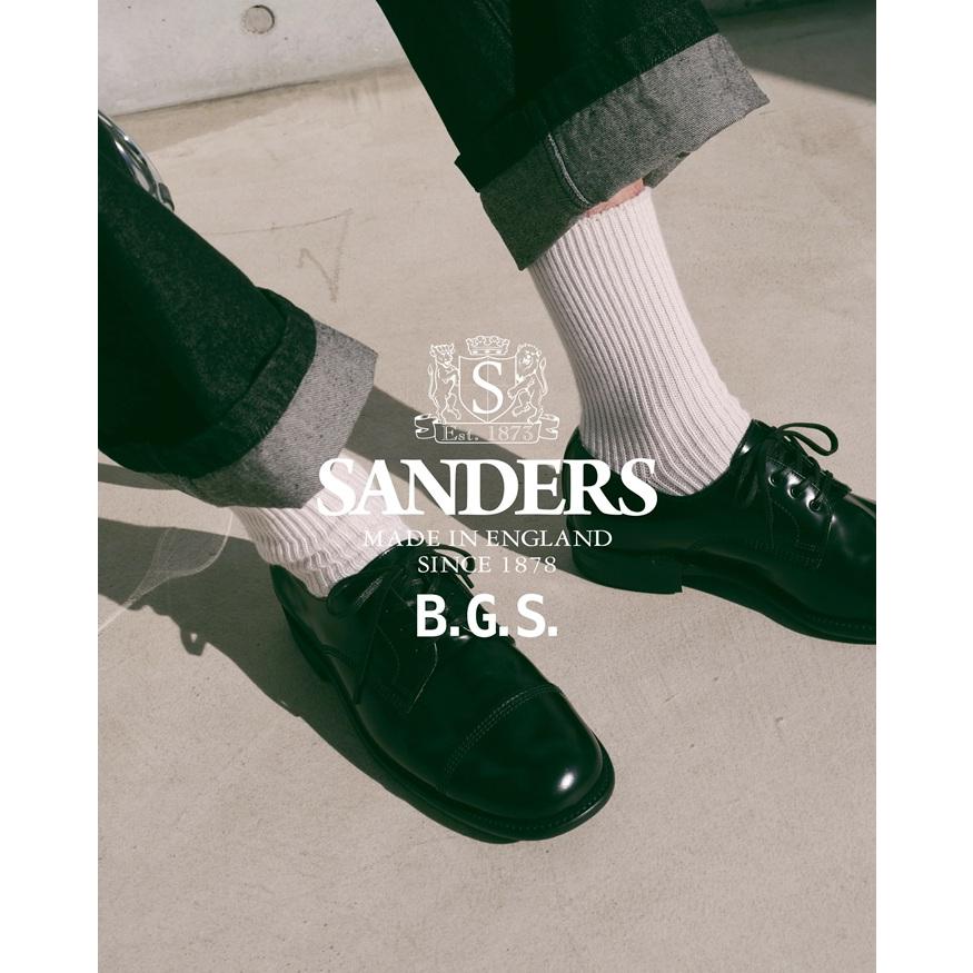 サンダース 2545B SANDERS B.G.S. DERBY SHOE ブラック ストレートチップシューズ ダービーシューズ ビジネスシューズ メンズ 本革 レザー キャップトゥの画像