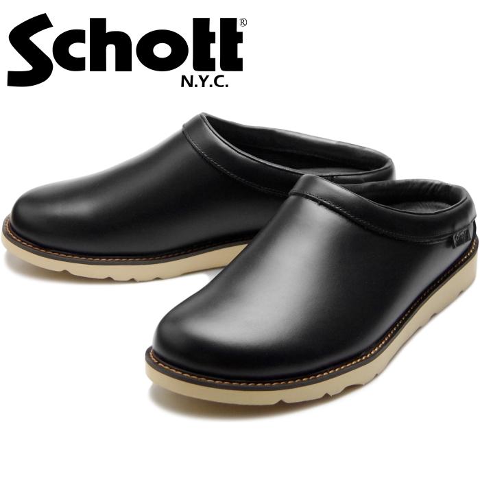 Schott LEATHER CLOG ショット レザークロッグ S23004 ブラック