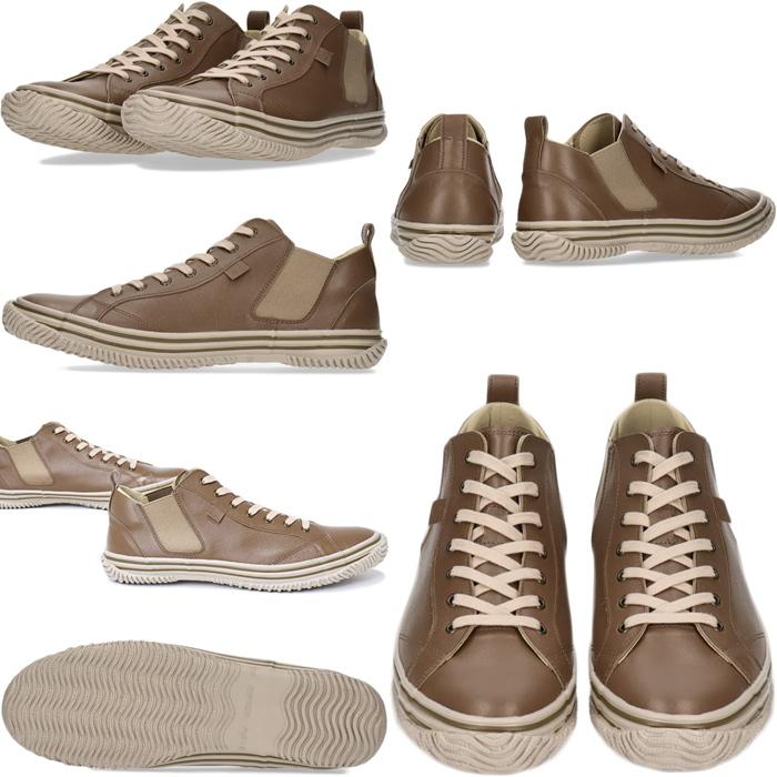スピングル スニーカー SPINGLE SP-442 OLIVE GRAY カンガルーレザー 