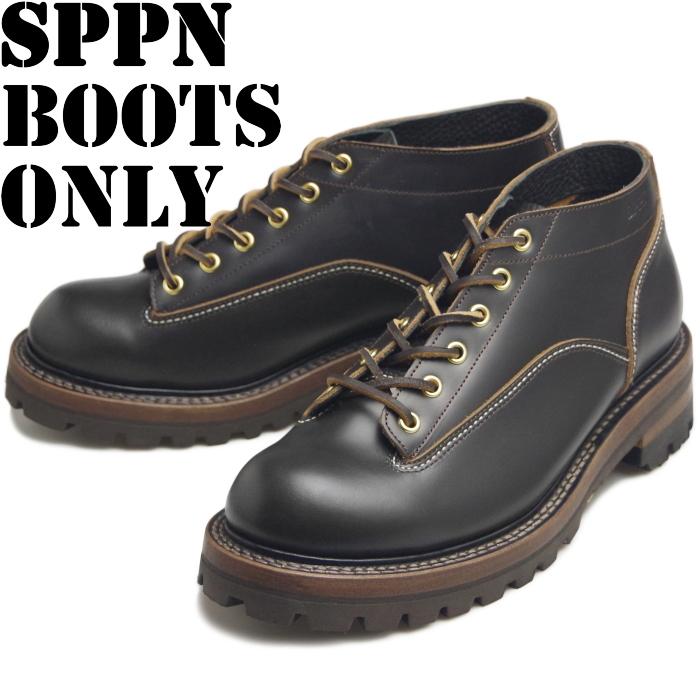 SPPN スッピン　レザーブーツ スッピン SPPN BOOTS SP-04L ブラック 4-INCH LACE TO TOE 4インチ