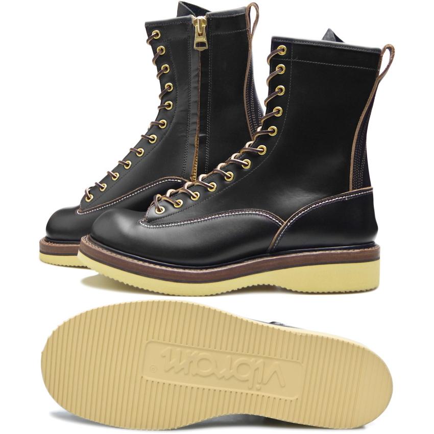 スッピン SPPN BOOTS SP-08LC ブラック 8-INCH LACE TO TOE BOOTS Vibram #2060 8インチ レーストゥトゥブーツ 茶芯 ワークブーツ 本革 メンズの画像