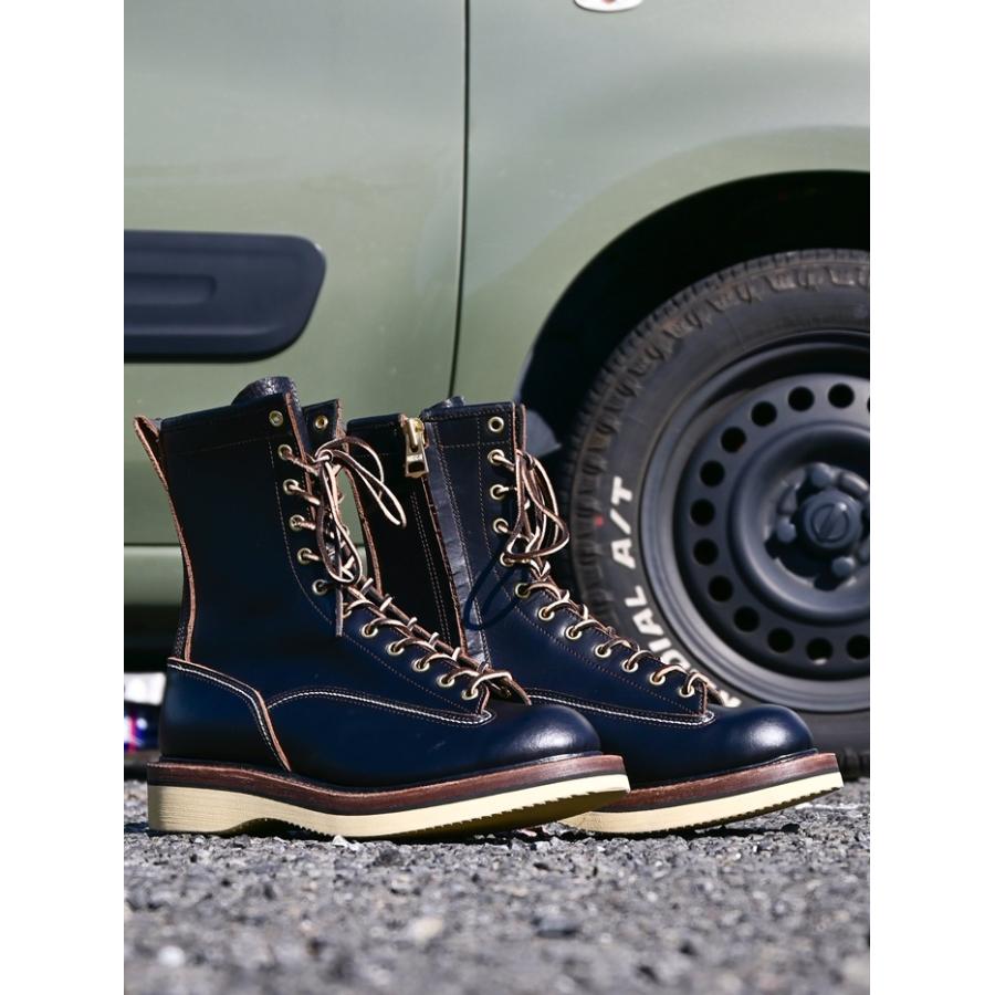 スッピン SPPN BOOTS SP-08LC ブラック 8-INCH LACE TO TOE BOOTS Vibram #2060 8インチ レーストゥトゥブーツ 茶芯 ワークブーツ 本革 メンズの画像