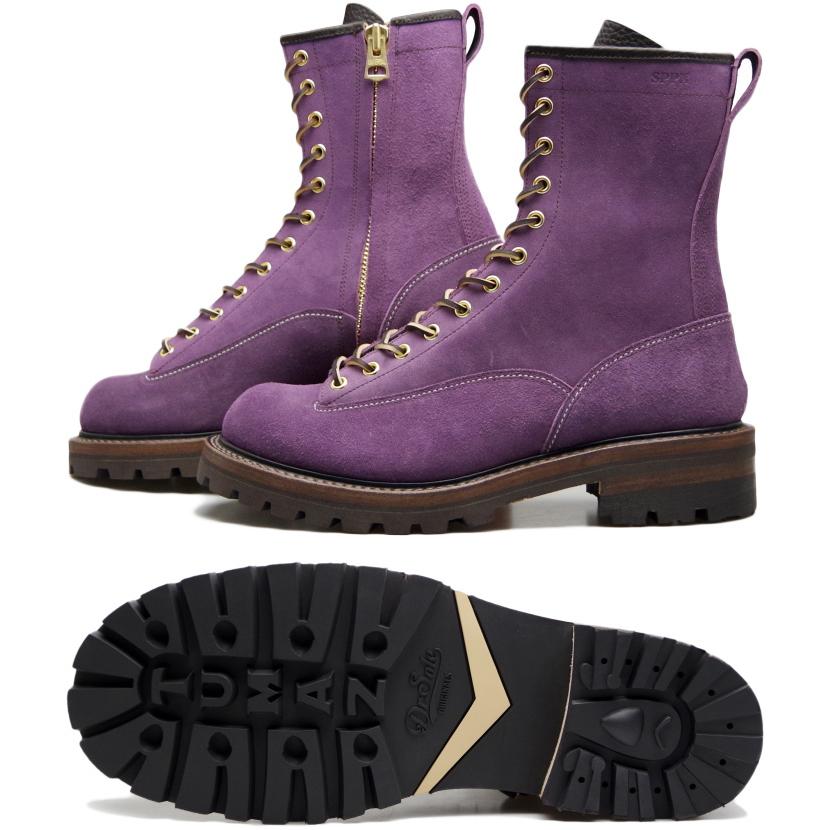 SPPN BOOTS スッピン SP-08L パープルスエード 8-INCH LACE TO SPPN BOOTS スッピン SP-08L パープルスエード 8-INCH LACE TO