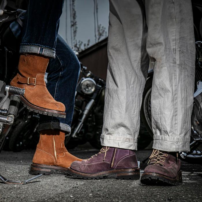 SPPN BOOTS スッピン SP-08L タバコスエード 8-INCH LACE TO TOE BOOTS 8インチ レーストゥトゥブーツ ワークブーツ 本革 メンズ ラインマンブーツの画像