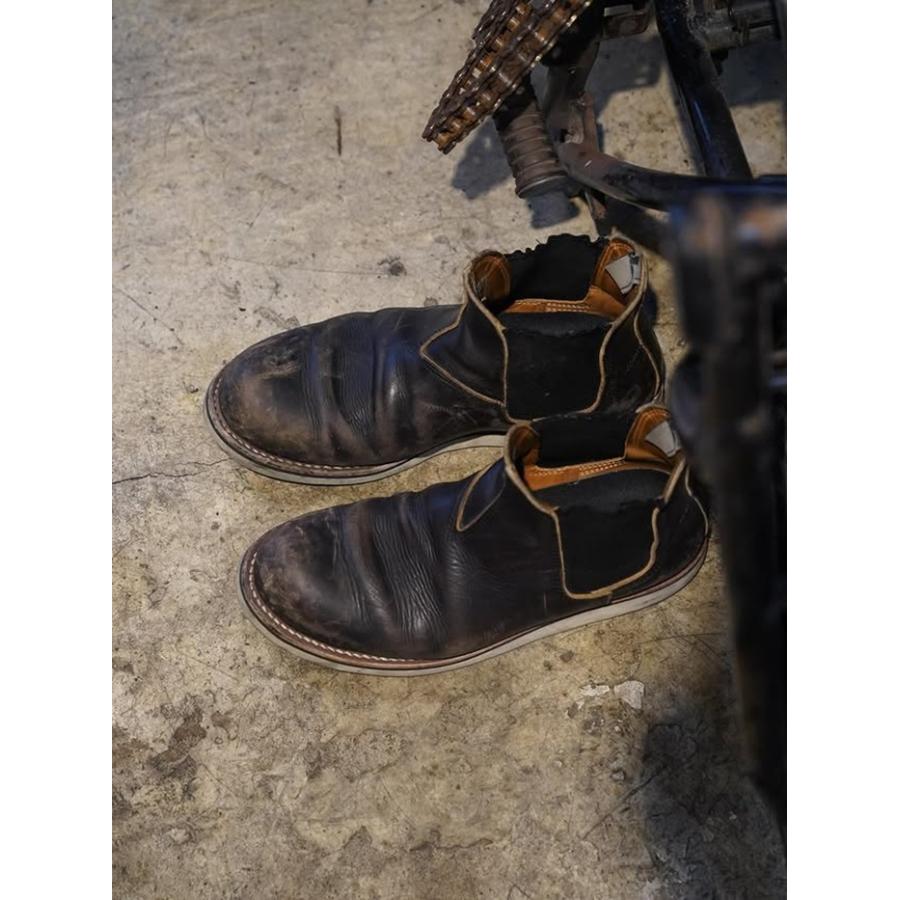 シュアブーツ ウィルソン SURE BOOTS WILSON SBA04 OIL TEACORE BLK/COW SIDEGORE BOOTS サイドゴアブーツ 茶芯 ワークブーツ 本革 メンズ チェルシーブーツの画像