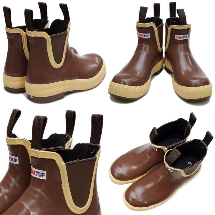 XTRATUF 防水レザーミッドカットブーツ ブラウン エクストラタフ レインブーツ ショート LDB-900 XTRATUF 国内