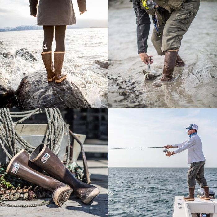 XTRATUF 防水レザーミッドカットブーツ ブラウン Amazon | [エクストラタフ] レインブーツ ショート LDB-900