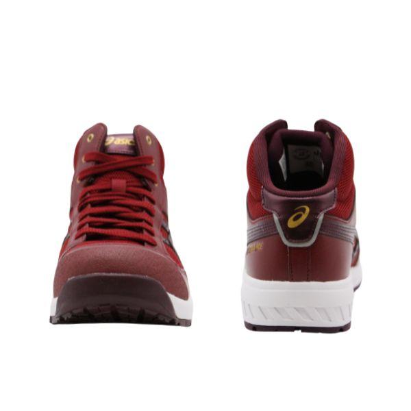 ASICS ハイカット安全靴 25.5cm レッド アシックス 安全靴 メンズ 靴 レッド ホワイト 白 作業靴 A種先芯