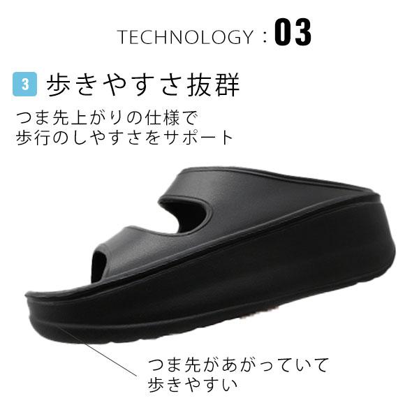 サンダル レディース 靴 黒 ブラック コンフォートサンダル リカバリー