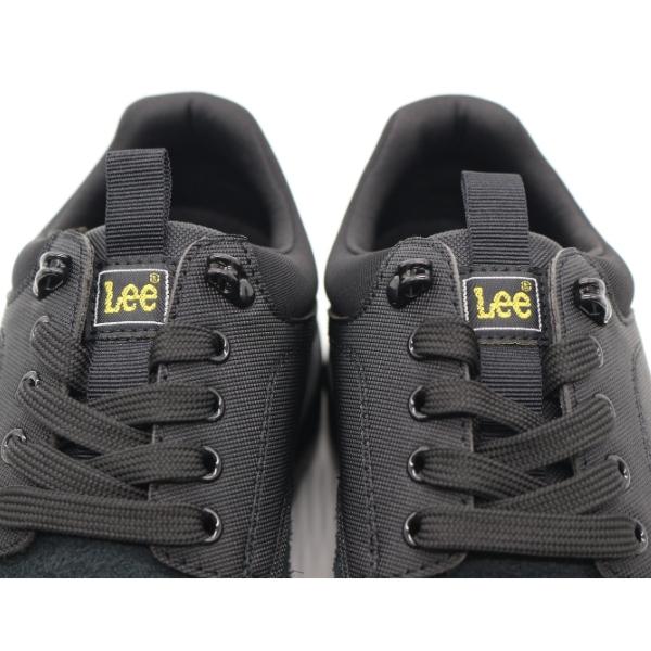 Lee（リー） スニーカー メンズ 靴 黒 ブラック 本革 歩きやすい 履き
