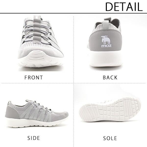 めるもも moz（モズ） スリッポン スニーカー レディース 靴 黒 ブラック ピンク