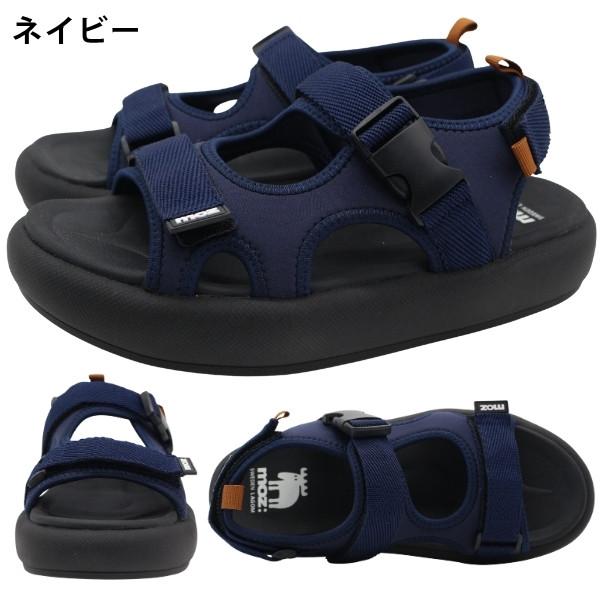 moz（モズ） サンダル メンズ スポーツサンダル 厚底 軽量 軽い 黒