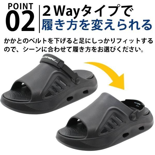 サンダル メンズ 靴 黒 ブラック ホワイト 白 リカバリーサンダル