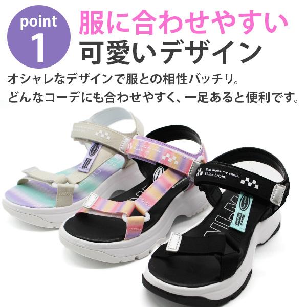 サンダル キッズ ジュニア 子供 靴 黒 ブラック スポーツサンダル スポサン 女の子 スポーティ 夏 小学生 中学生 ムーンスター moonstar ニーモ Ni-mo NM J106 | MoonStar | 04