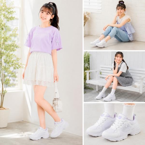 スニーカー キッズ ジュニア 子供 女の子 靴 黒 ブラック 白 ホワイト 紫色 パープル 厚底 かわいい おしゃれ 軽量 軽い ニーモ ni-mo ムーンスター MOONSTAR | MoonStar | 08