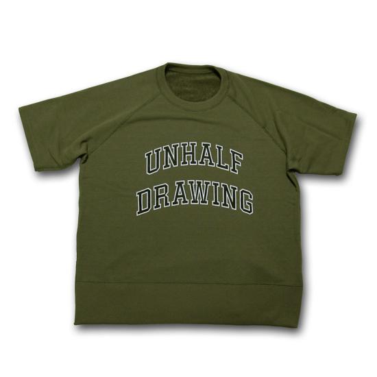 海千山千會 UNHALF DRAWING 【アンハーフ　ドローイング】 UNHALFDRAWING SWEAT HALF SLEEVE CALLEGE LOGO | バンザイペイント