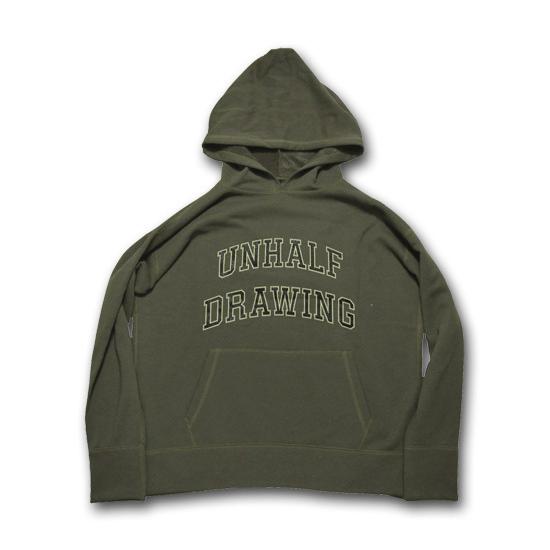 海千山千會 UNHALF DRAWING 【アンハーフ　ドローイング】 COLLEGE LOGO HOODIE | バンザイペイント | 05