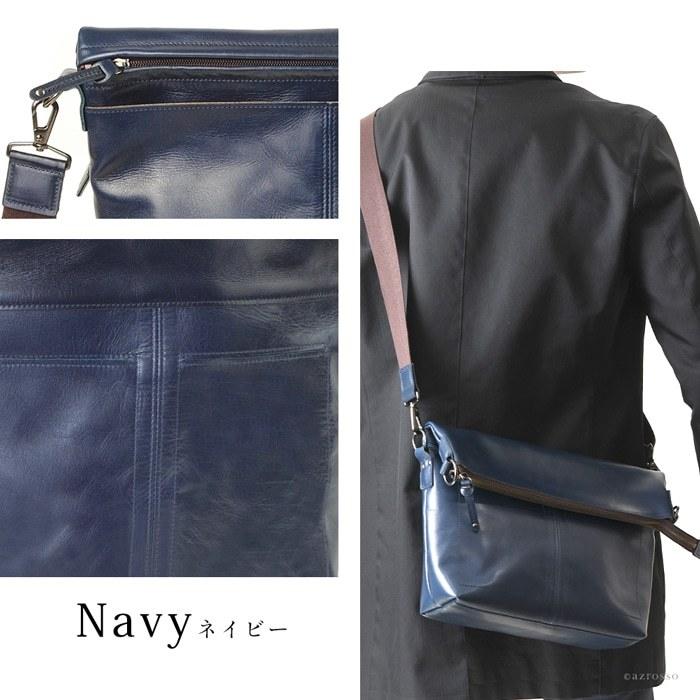 日本製 口折れ ショルダーバッグ メンズ 本革 豊岡 鞄 軽量