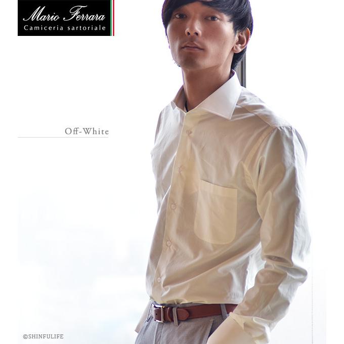 イタリア 製 メンズ ワイシャツ 長袖 ブランド大きい サイズ 白
