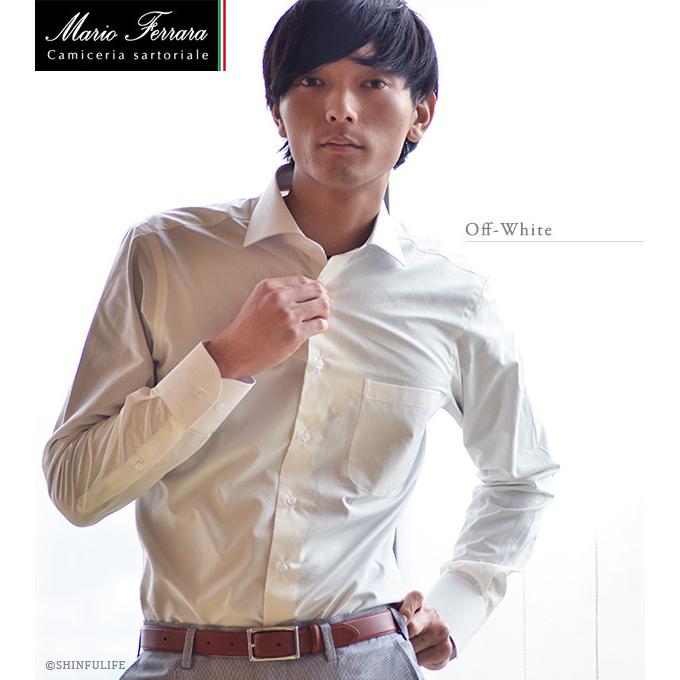 イタリア 製 メンズ ワイシャツ 長袖 ブランド大きい サイズ 白