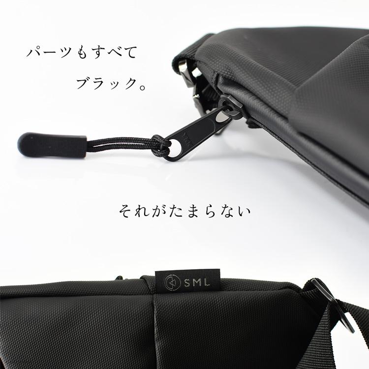 SML スリングバッグ ワンショルダーバッグ 斜めがけバッグ ボディバッグ スリム 黒 ブラック 軽い 丈夫 ファスナー メンズ : フォップ ...