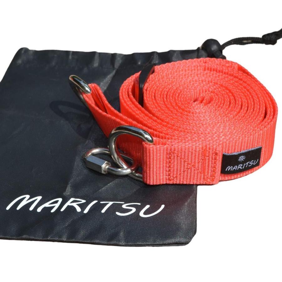 MARITSU 小川張り タープ延長ベルト 高強度 3.9m 独特な お金を節約 収納袋セット 耐荷重200kg レッド